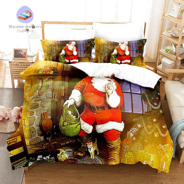 Housse de Couette Père Noel Cheminée